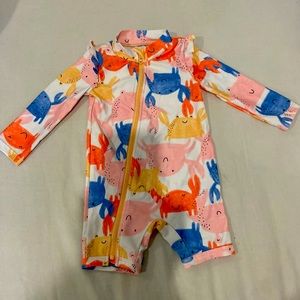 Swimming suit for baby girl sea animals